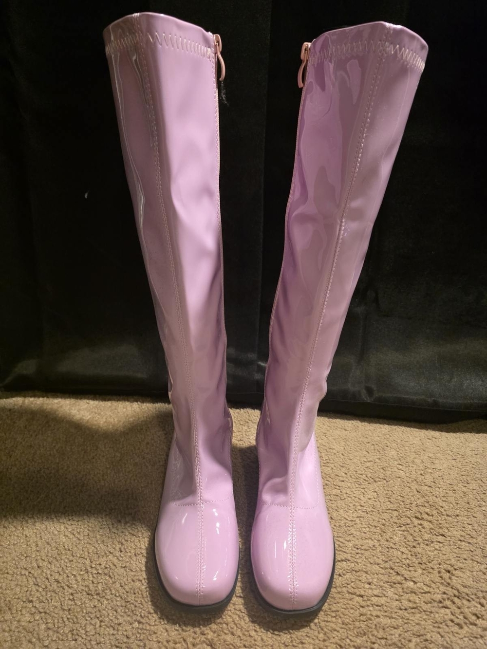 Womens Pink Gogo Knee-High Boots